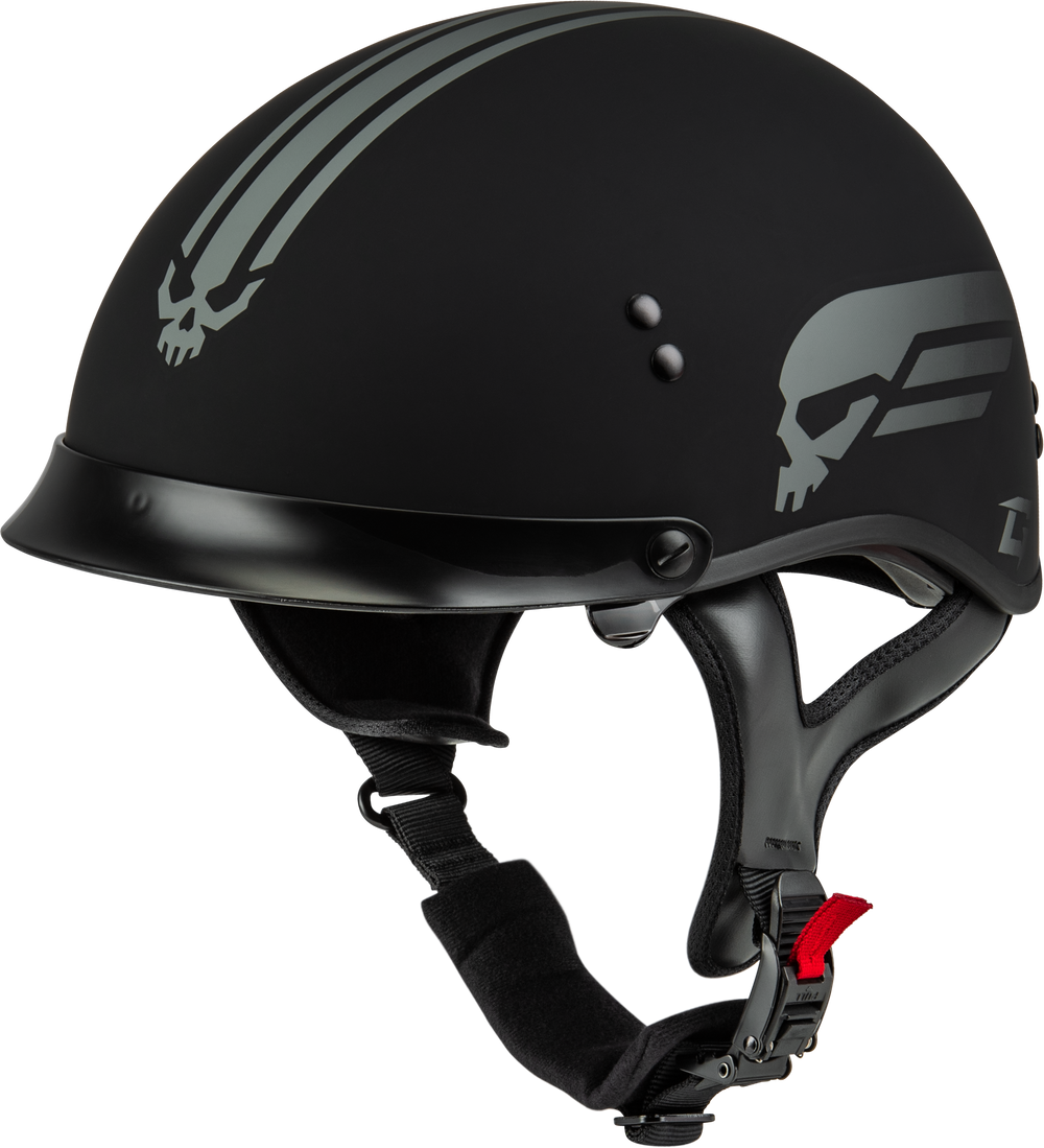 HH-65 RETRIBUTION HELMET W/PEAK MATTE BLACK/SILVER 2X