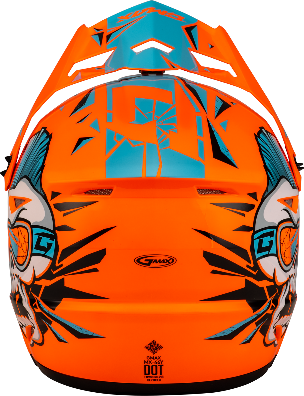 YOUTH MX-46Y UNSTABLE HELMET HI VIS ORANGE/BLUE YS