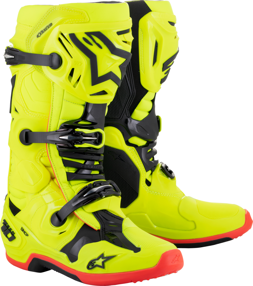 TECH 10 BOOTS YLW FLUO/BLK/RED FLUO SZ 9