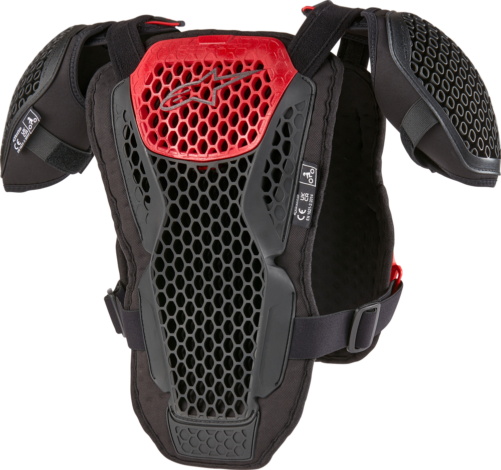 BIONIC ACTION YOUTH CHEST PROTECTOR BLK/RED SM/MD