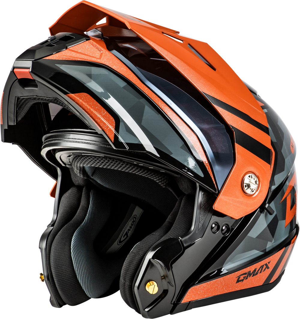 MD-74 STRIKER MODULAR HELMET W SMK SHIELD BLK/GRY/OR MTLC SM