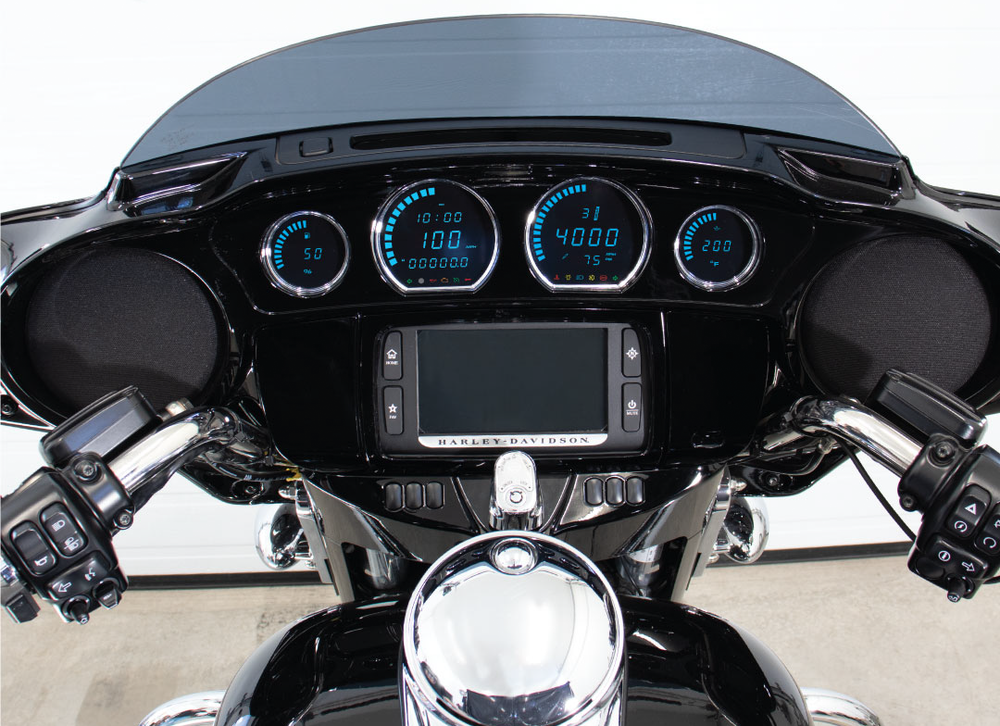 4 PIECE BLUE LED GAUGES `14-22 FLHT FLHX FLTR