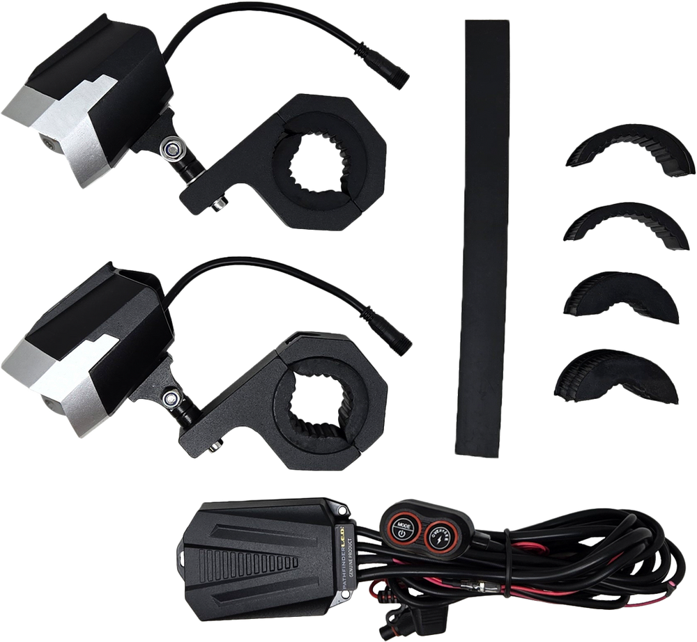 DUAL SWITCHBACK LED LIGHTS SILVER/BLK WIRED REMOTE PR