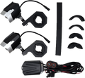DUAL SWITCHBACK LED LIGHTS SILVER/BLK WIRED REMOTE PR
