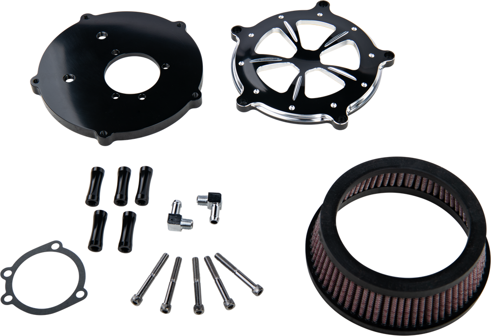 COMMODORE AIR CLEANER KIT BLACK CONTRAST W/ CLEAR WINDOW