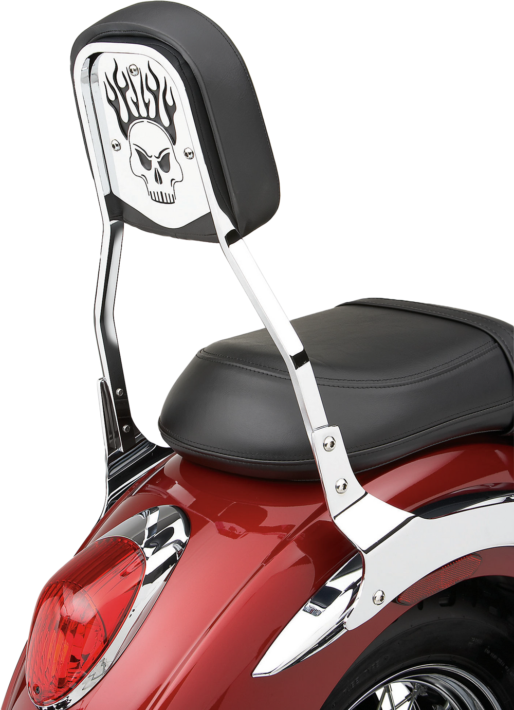 BACKREST INSERT SKULL CHROME FITS STD