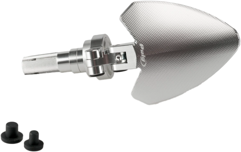 HANDLEBAR END FOLDING MIRROR LEFT SILVER