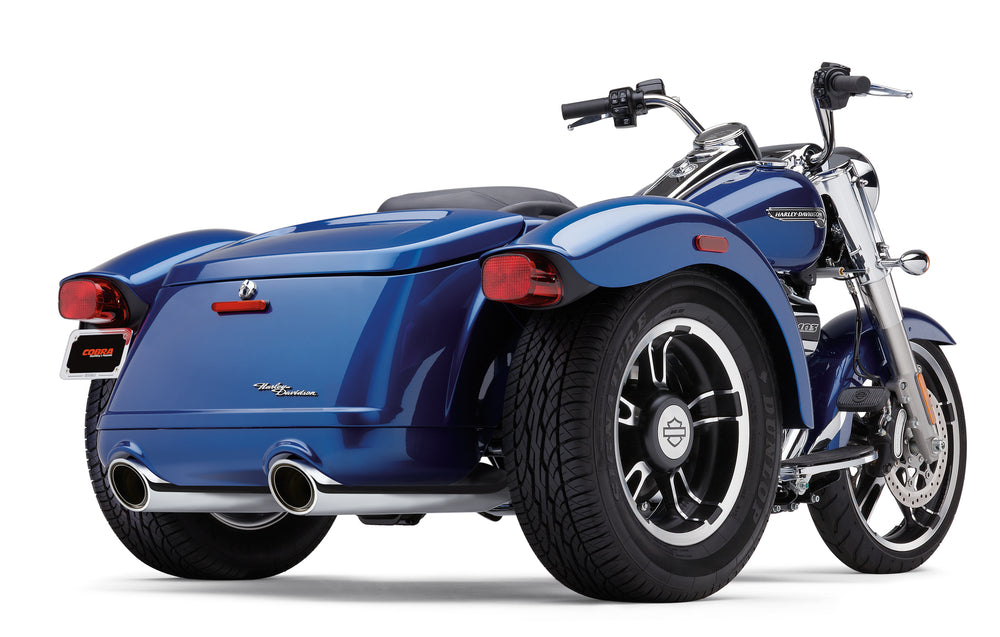 909-TWINS 4" SLIP-ONS CHROME FREEWHEELER 15-25