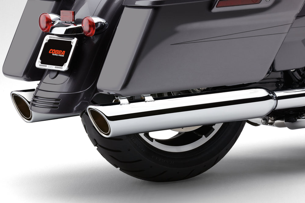909-TWINS 4" SLIP-ONS CHROME FLH/FLT 17-25