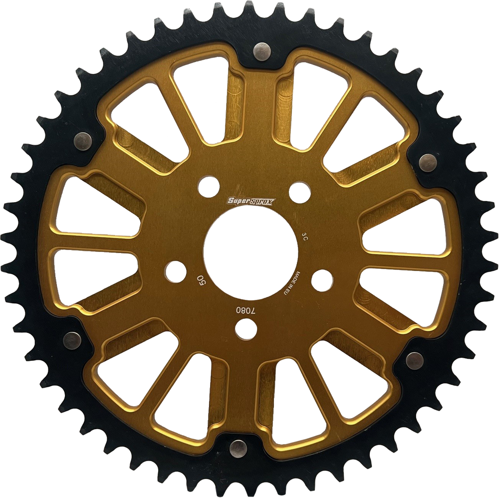 STEALTH 51T REAR SPROCKET GLD ALUM CAR  BLK STEEL TEETH