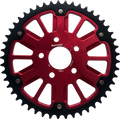 STEALTH 51T REAR SPROCKET RED ALUM CAR  BLK STEEL TEETH