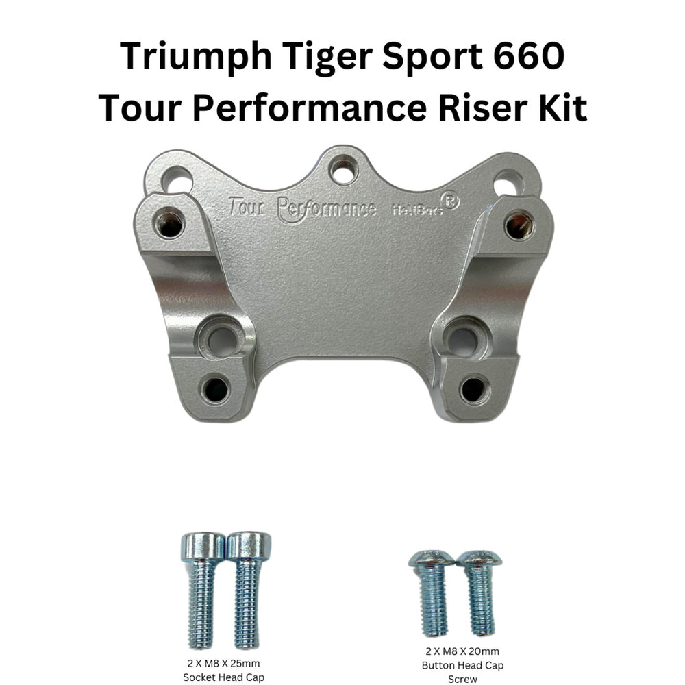 HANDLEBAR RISERS SILVER W/RAM BALL TRI