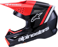 SM3 RADIUM HELMET BLK/RED FLUO/WHITE GLOSSY SM