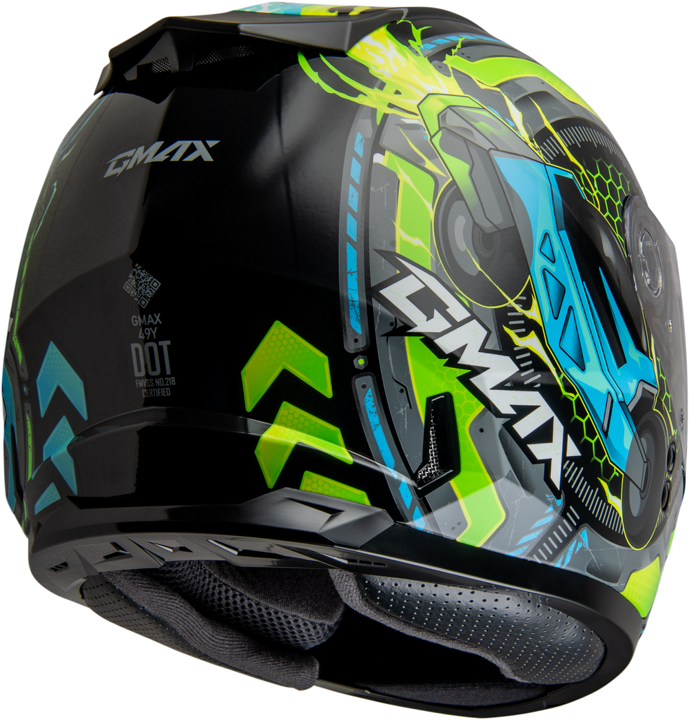 YOUTH GM-49Y CHARGE HELMET BLACK/BLUE/GREEN YM