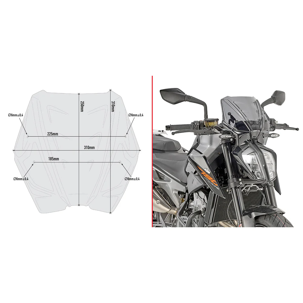 WINDSHIELD SPECIFIC LOW SMOKE KTM