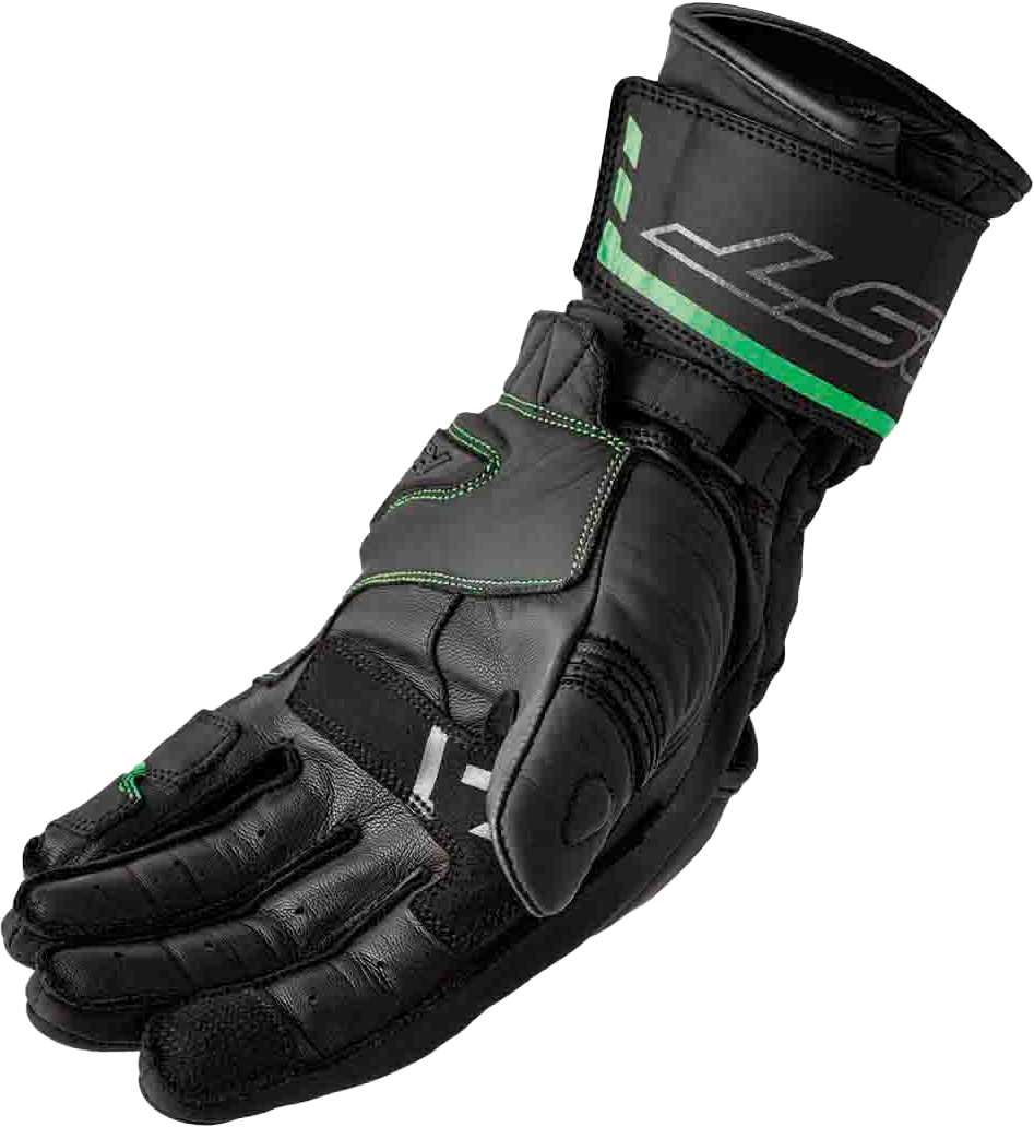 S1 GLOVE BLK/FLO-GREEN LEATHER MD