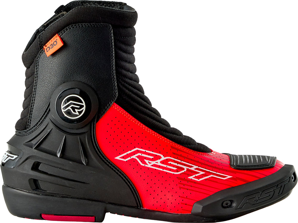 TRACTECH EVO D3O SHORT BOOT BLACK/FLO RED 12