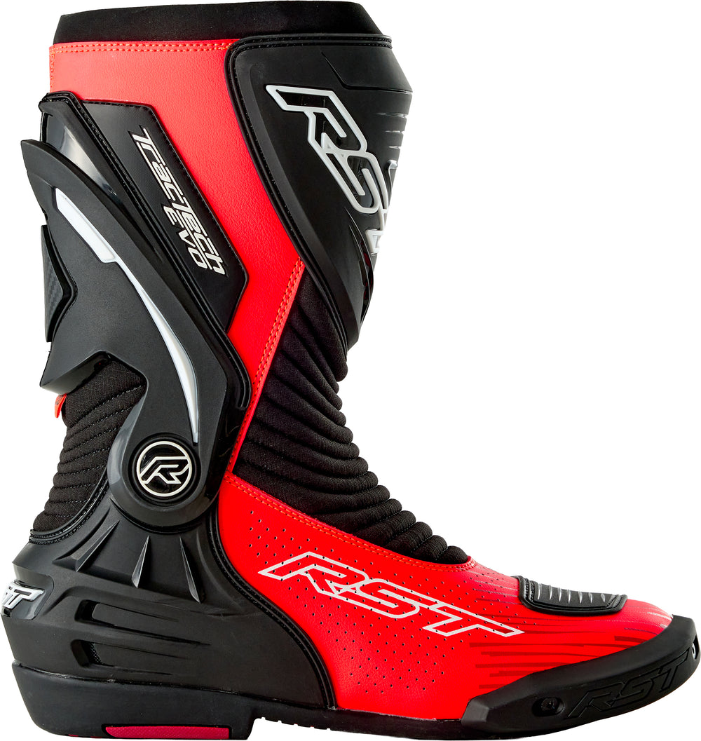 TRACTECH EVO D3O BOOT BLACK/FLO RED 8