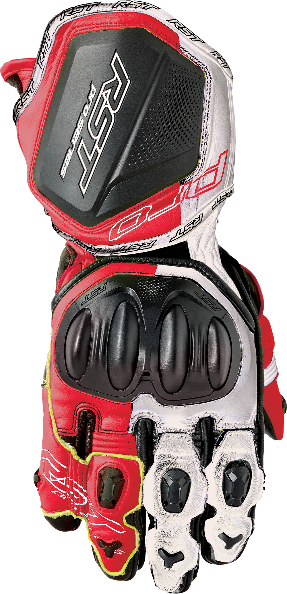 PRO SERIES GP D3O GLOVES WHITE/RED LEATHER 2XL