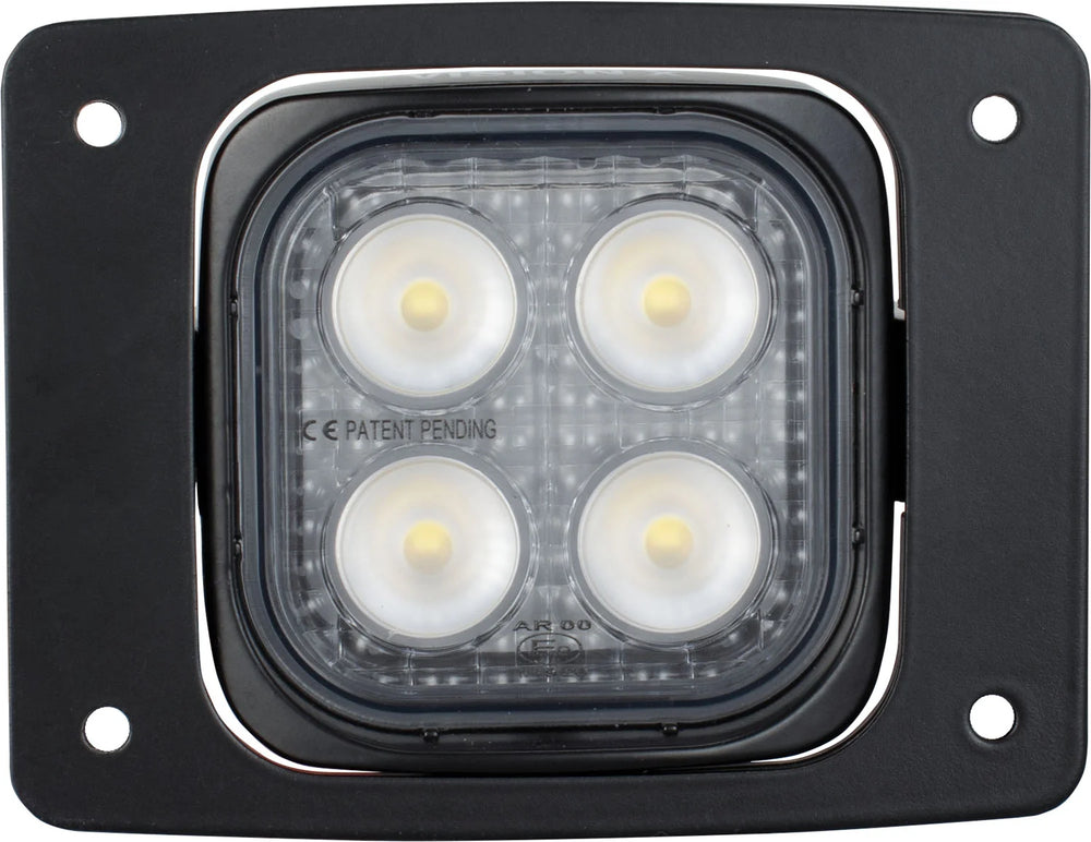 FLUSH MOUNT WITH DURA MINI WORK LIGHT 4 LED 60 DEGREE