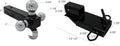 CLAMPON FORKLIFT HITCH 2IN RECEIVER WITH TRIBALL HITCH AND TOW HOOK
