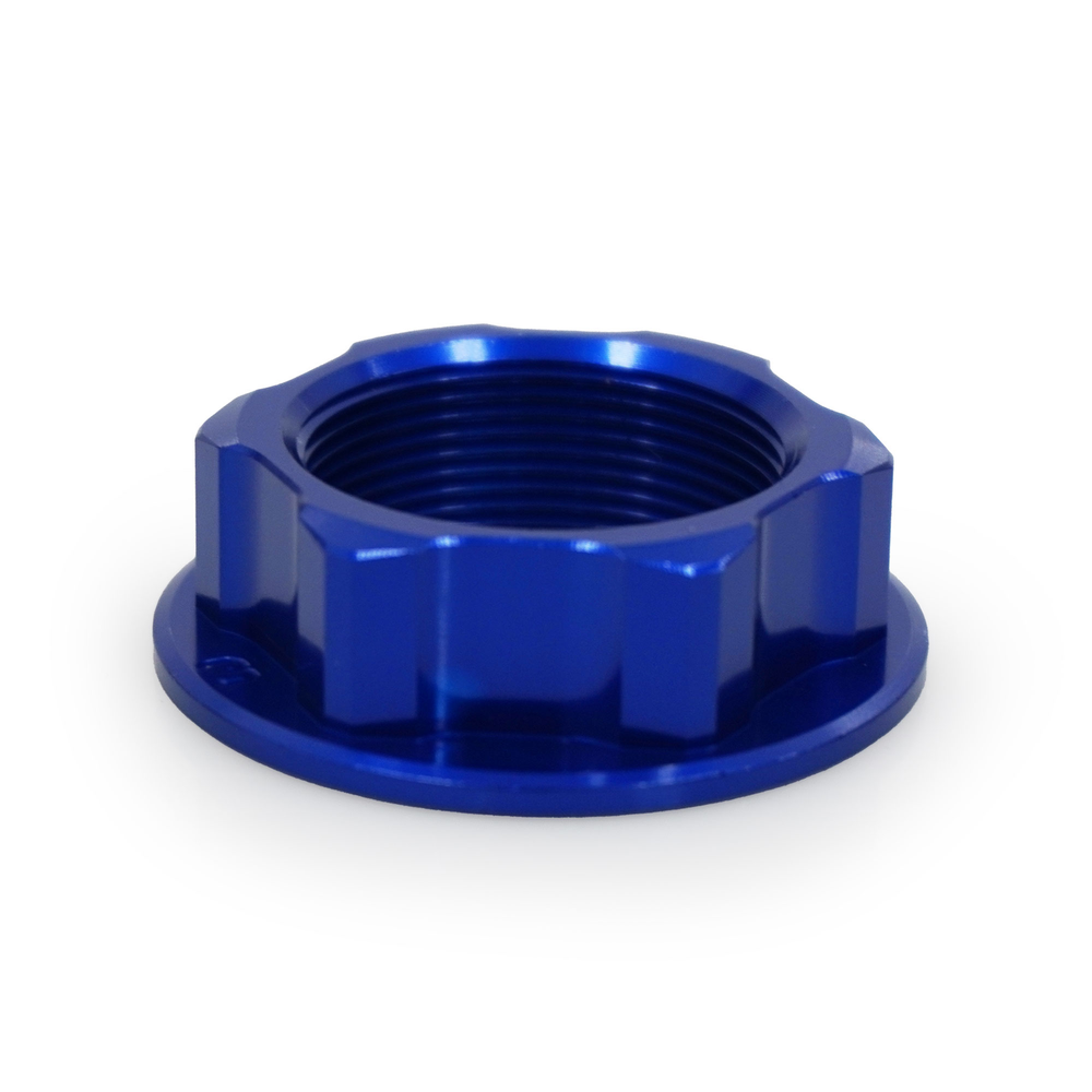 STEERING STEM NUT BLUE HON/YAM/SUZ