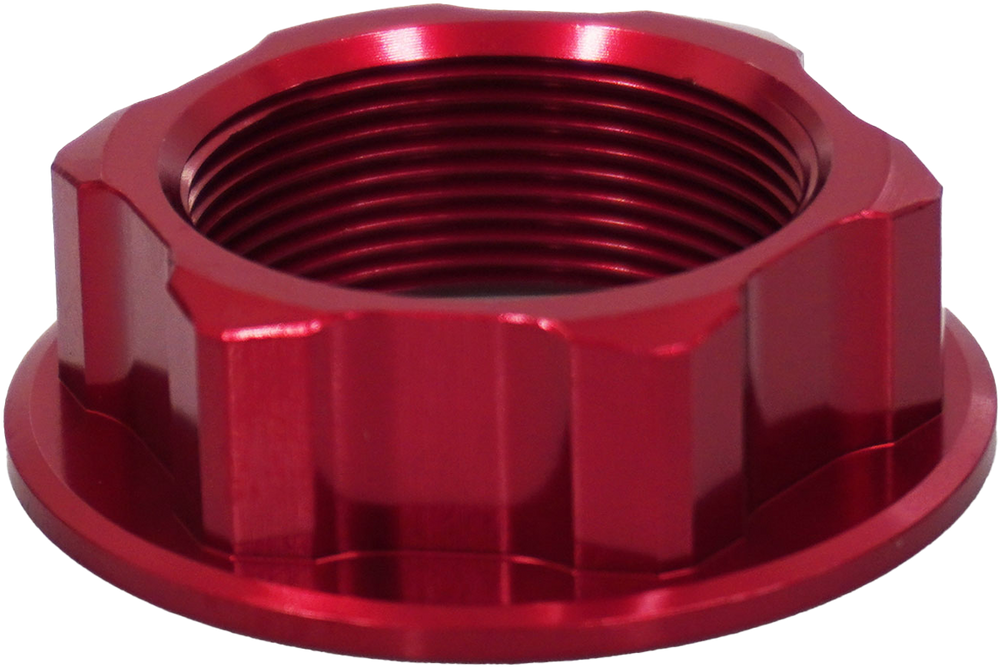 STEERING STEM NUT RED HON/YAM/SUZ