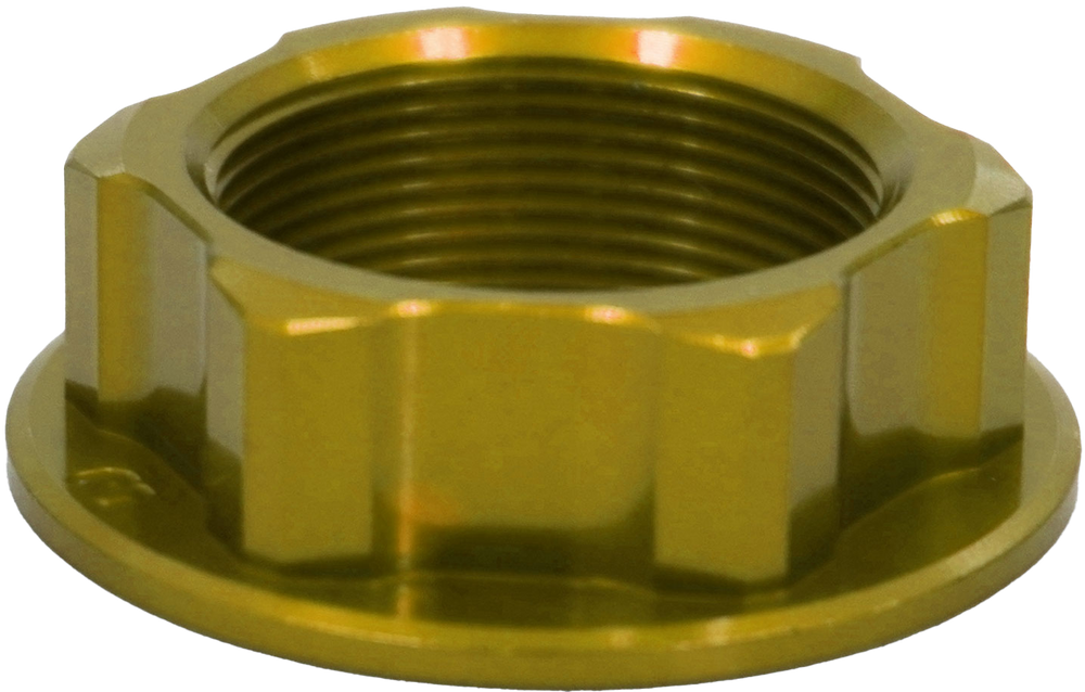 STEERING STEM NUT YELLOW HON/YAM/SUZ