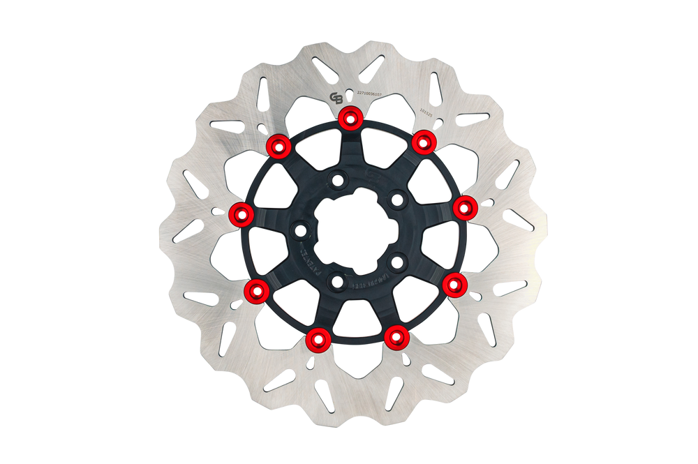 ROTOR 11.8"FLOATING WAVE FR BLACK/RED BUTTONS