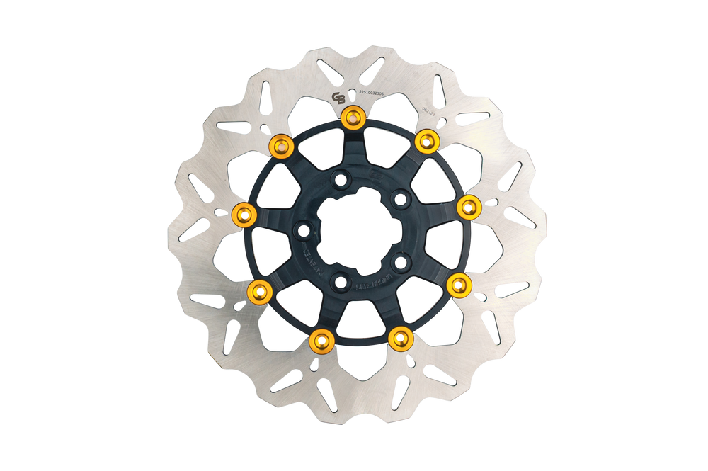 ROTOR 11.5" FLOATING WAVE FR BLACK/GOLD BUTTONS