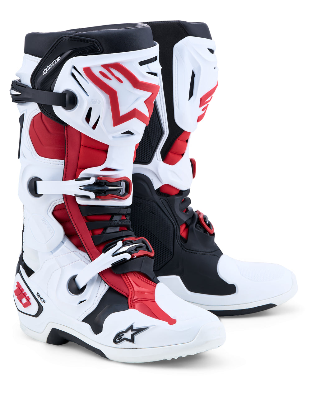 TECH 10 BOOTS WHT/BLK/BR RED 8