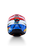 S-M3 FALCON YTH HLMT ECE06/DOT RED FL/WHT/BLUE/YL FL GL YS