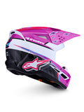S-M3 FALCON HELMET ECE06/DOT PRPL/WHT/BLK/PINK FL GL XS