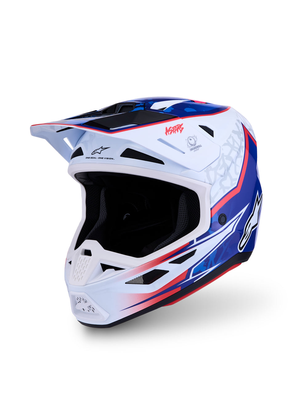 S-M7 BLASTER HELMET ECE06/DOT WHT/BLUE/RED GLOSSY LG
