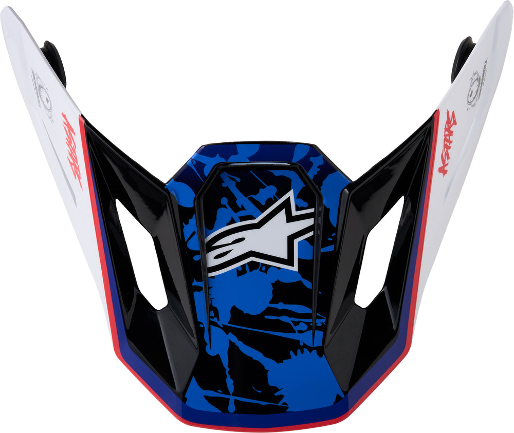 S-M7 BLASTER VISOR ECE06/DOT WHT/BLUE/RED GLOSSY