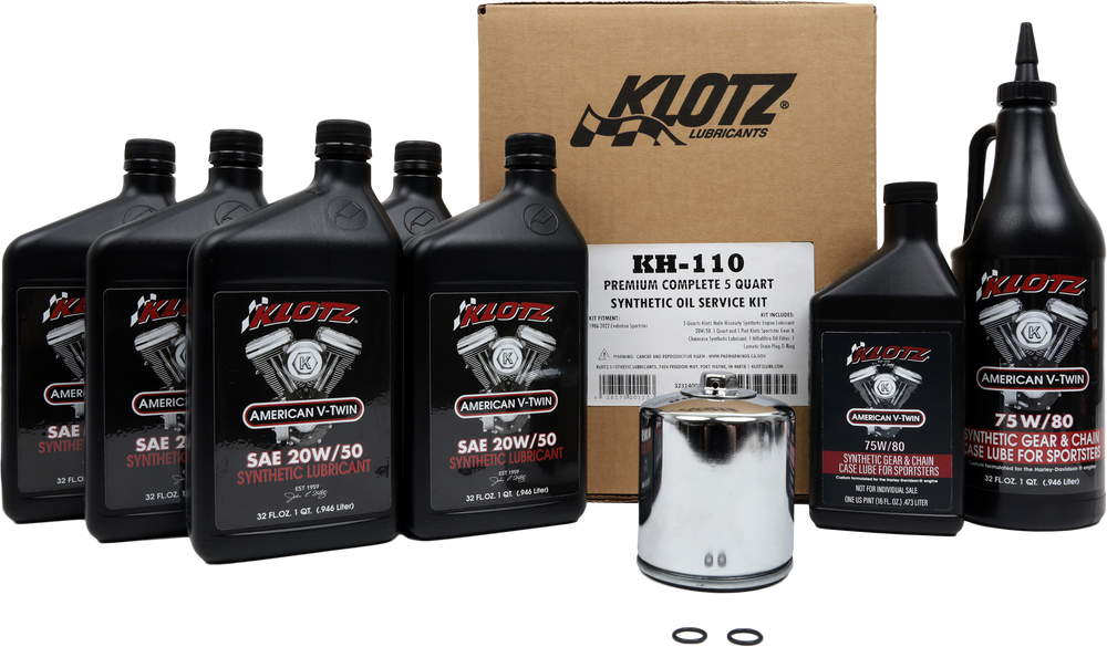 PREMIUM HARLEY DAVIDSON 5QT SYNTHETIC OIL CHANGE KIT