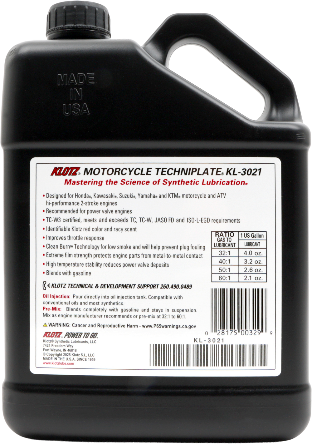 MOTORCYCLE TECHNIPLATE 2T SYNTHETIC TC-W3 1 GAL 4/CASE