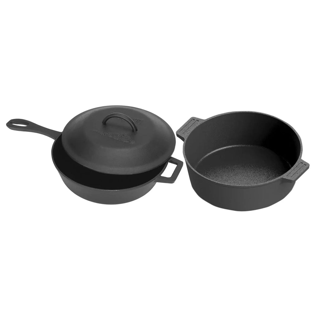 3PC SET: 3QT SKILLET 4QT CASSEROLE INTERCHANGEABLE LID