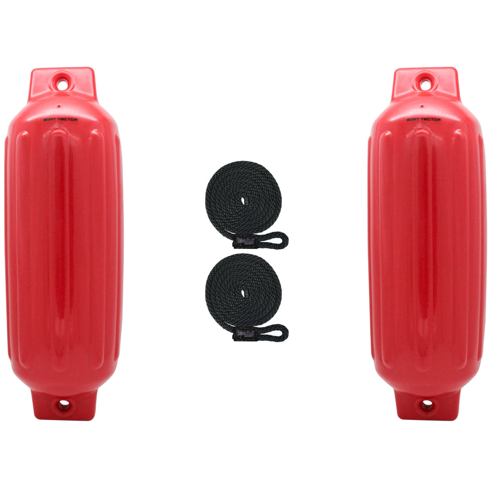 BOATTECTOR INFLATABLE FENDER 10IN X 30IN RED(VALUE PACK OF 2)