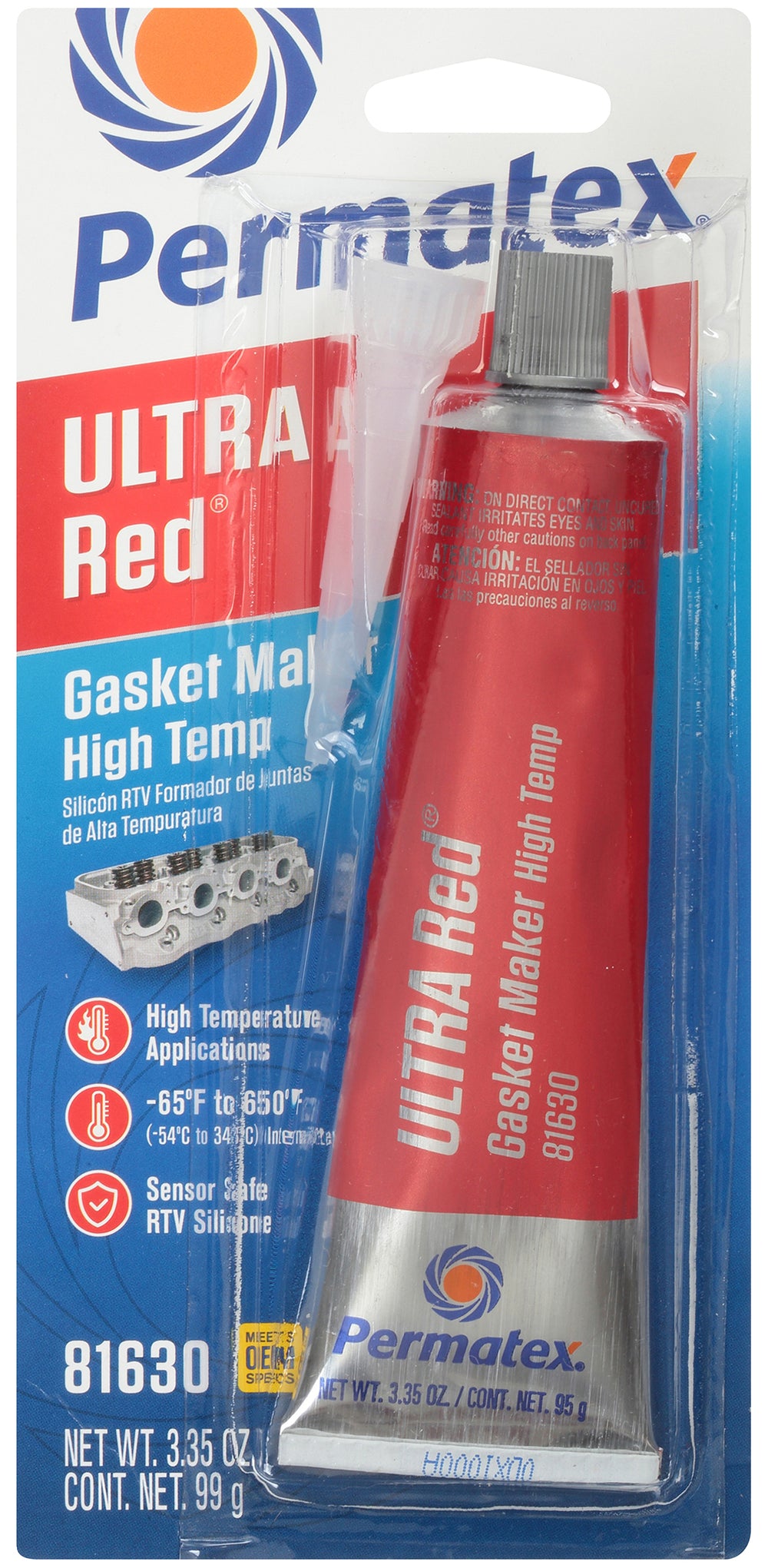 ULTRA RED RTV SILICONE 3.35OZ 12/CASE