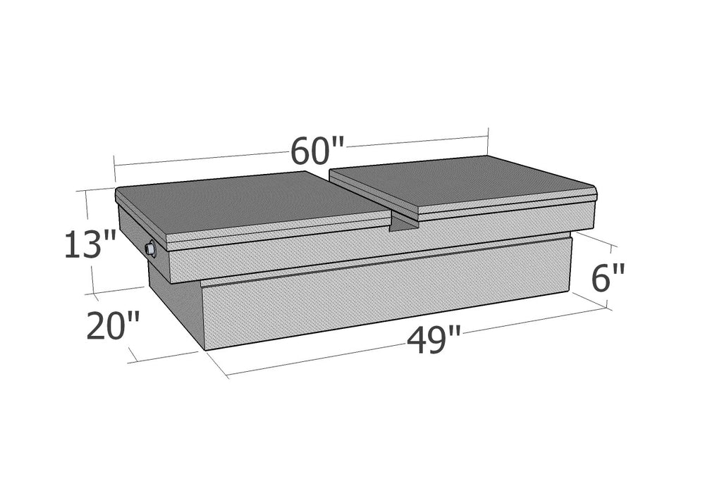GULL WING LID FULL SIZE STEP SIDE & DOWN SIZE SHALLOW BLACK TEXTURE COAT