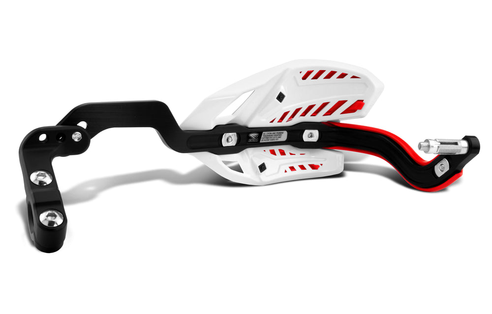 CRM WRAP AROUND HANDGUARDS 7/8" CLAMP - WHITE/RED