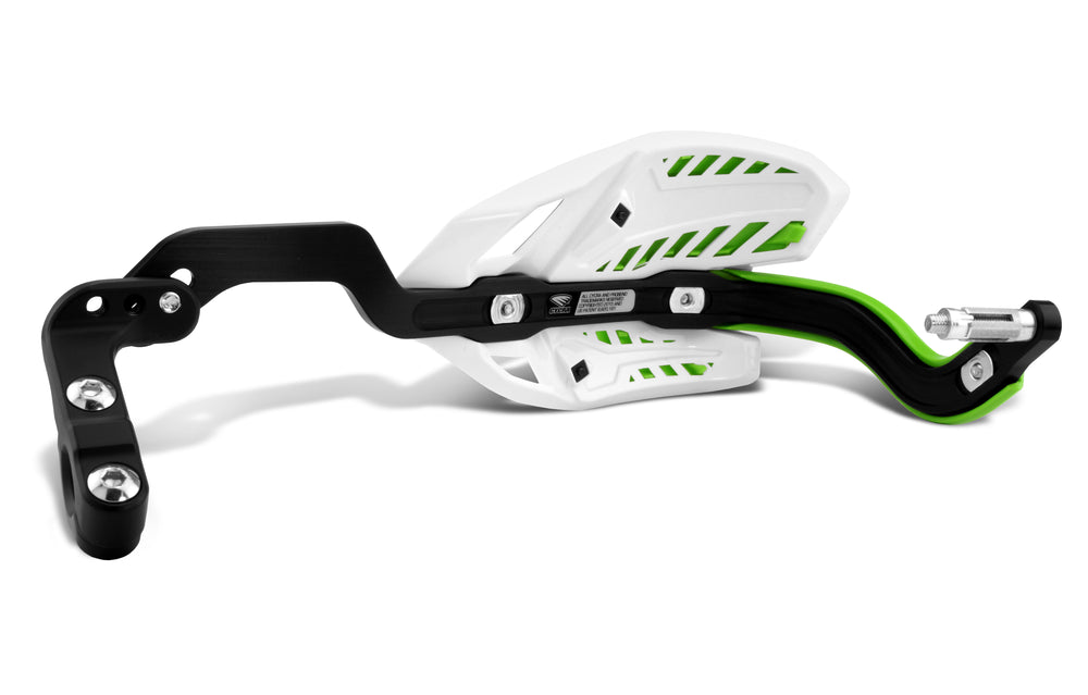 CRM WRAP AROUND HANDGUARDS 7/8" CLAMP - WHITE/GREEN
