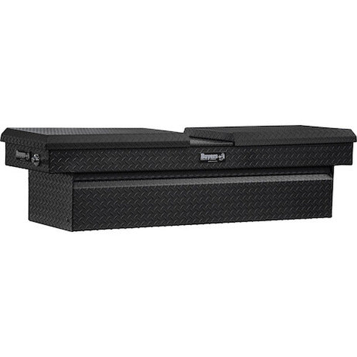23X20X71IN TEXTURED MATTE BLACK DIAMOND TREAD ALUMINUM GULL WING TRUCK BOX