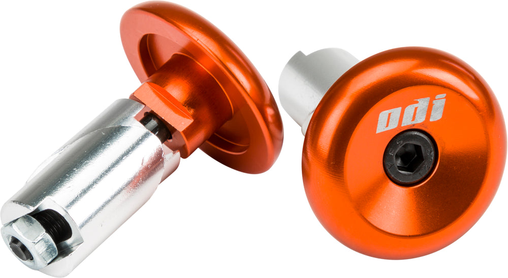 ALUMINUM BAR END PLUGS ORANGE