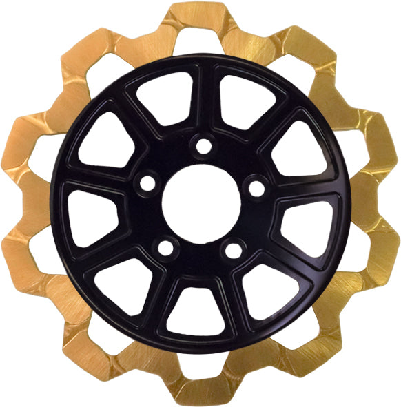 9 SPOKE ROTOR  REAR BLK/GOLD BOW TIE 11.5" 5MM