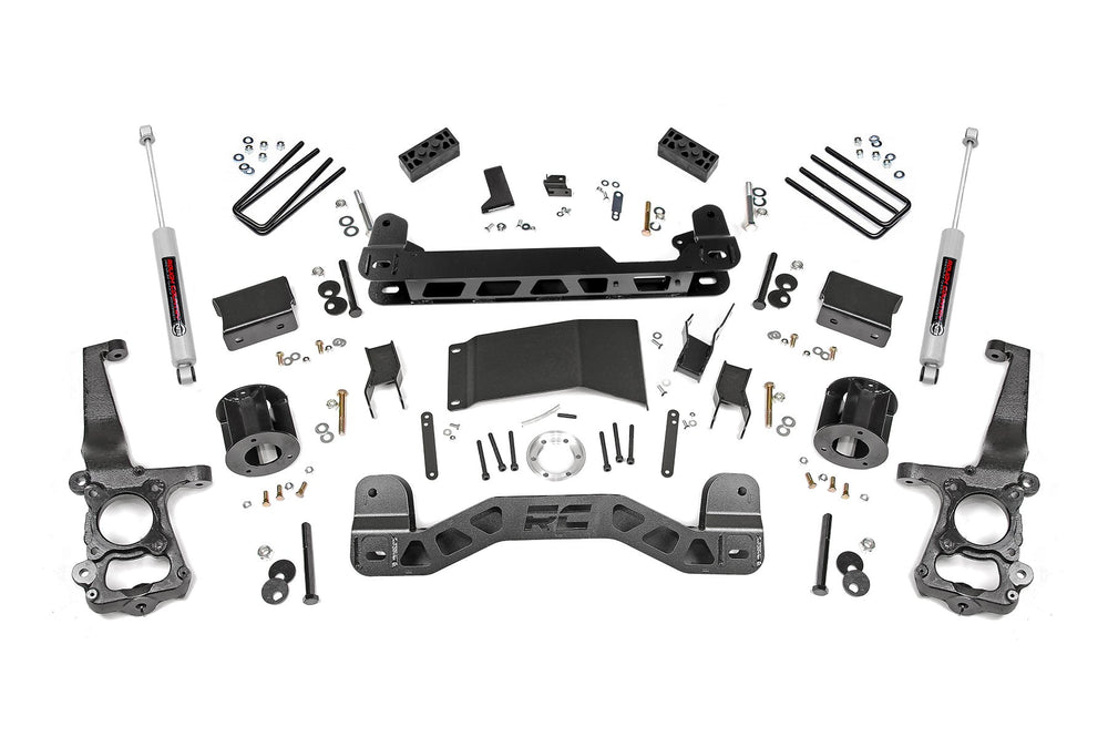 1x 501051 1x 555BOX1 1x 23165 1x 1553BOX6 1x 1555BOX4 1x 557BOX2 4 Inch Lift Kit N3 Struts Ford F-150 4WD (2015-2020)