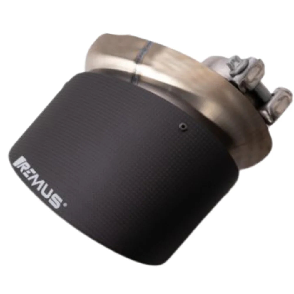 Remus Carbon 175x108mm Angled Titanium Internals w/Adj Clamp Tail Pipe Set (Pair)