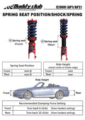 Buddy Club Sport Spec Damper Coilovers Kit Honda S2000 00-08 AP1/2