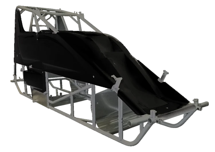 Sprint Car Kit B X-Wedge Black Inside Rail Body